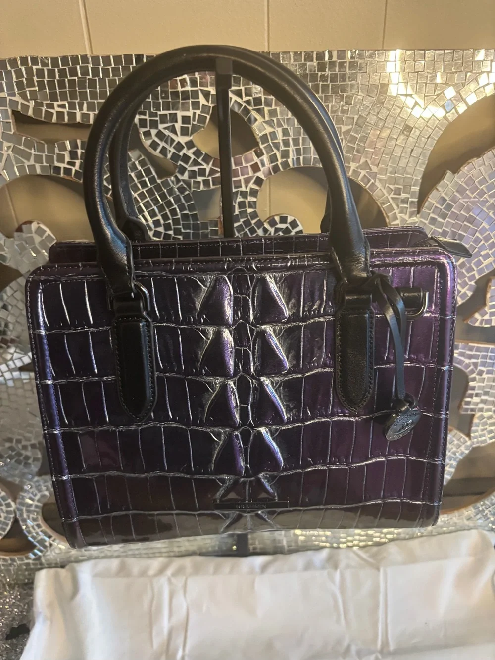 ⭐️Brahmin Cami Heroic Purple Kingstone Leather Satchel‎ Handbag